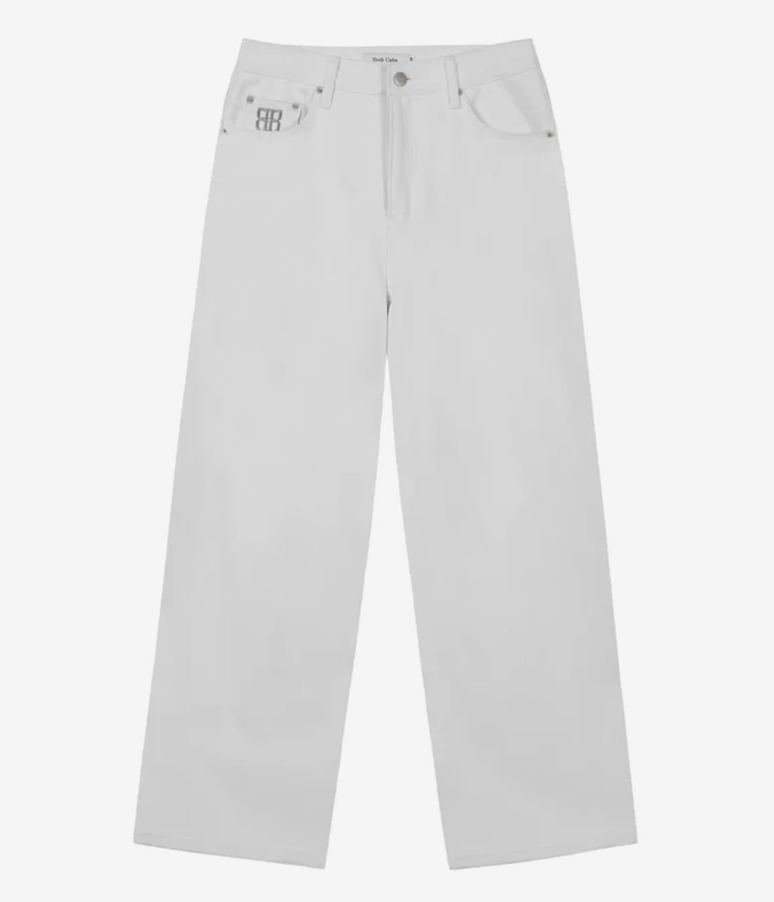 락케이크Lettering Hide Pants - White 상품이미지2