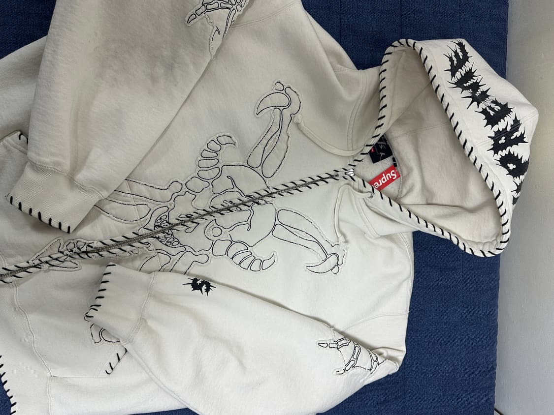 슈프림 요지야마모토 후드집업 화이트 m 새상품 상품이미지1