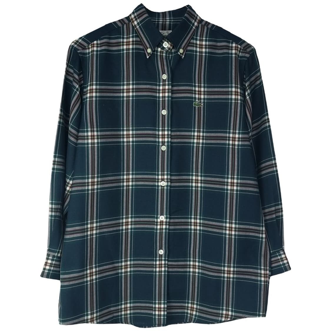 [라코스테] 서광 로고 패치 빈티지 7부 소매 체크 셔츠 M18338 상품이미지2