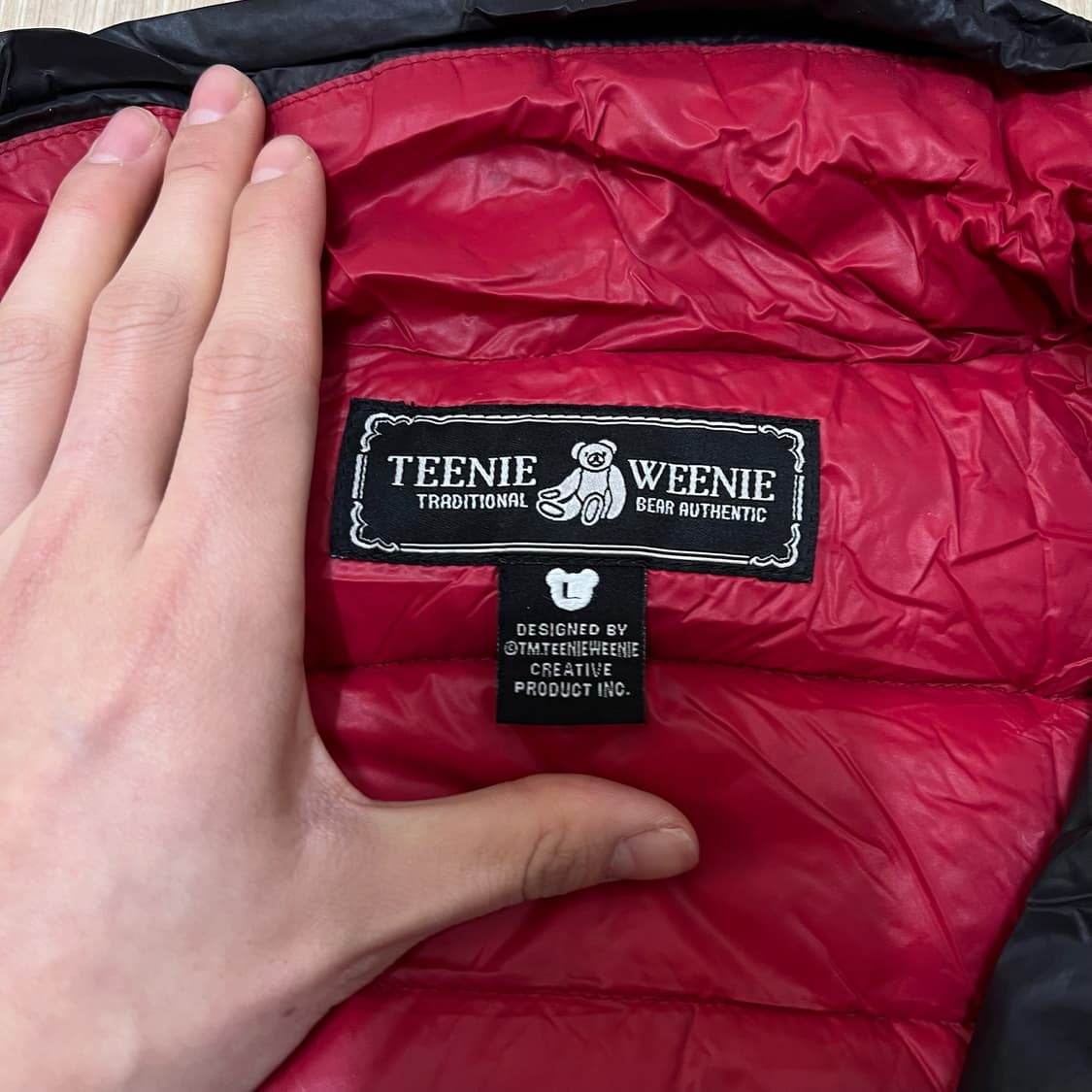 티니위니 베어로고 덕다운 경량패딩 L/100  상품이미지5