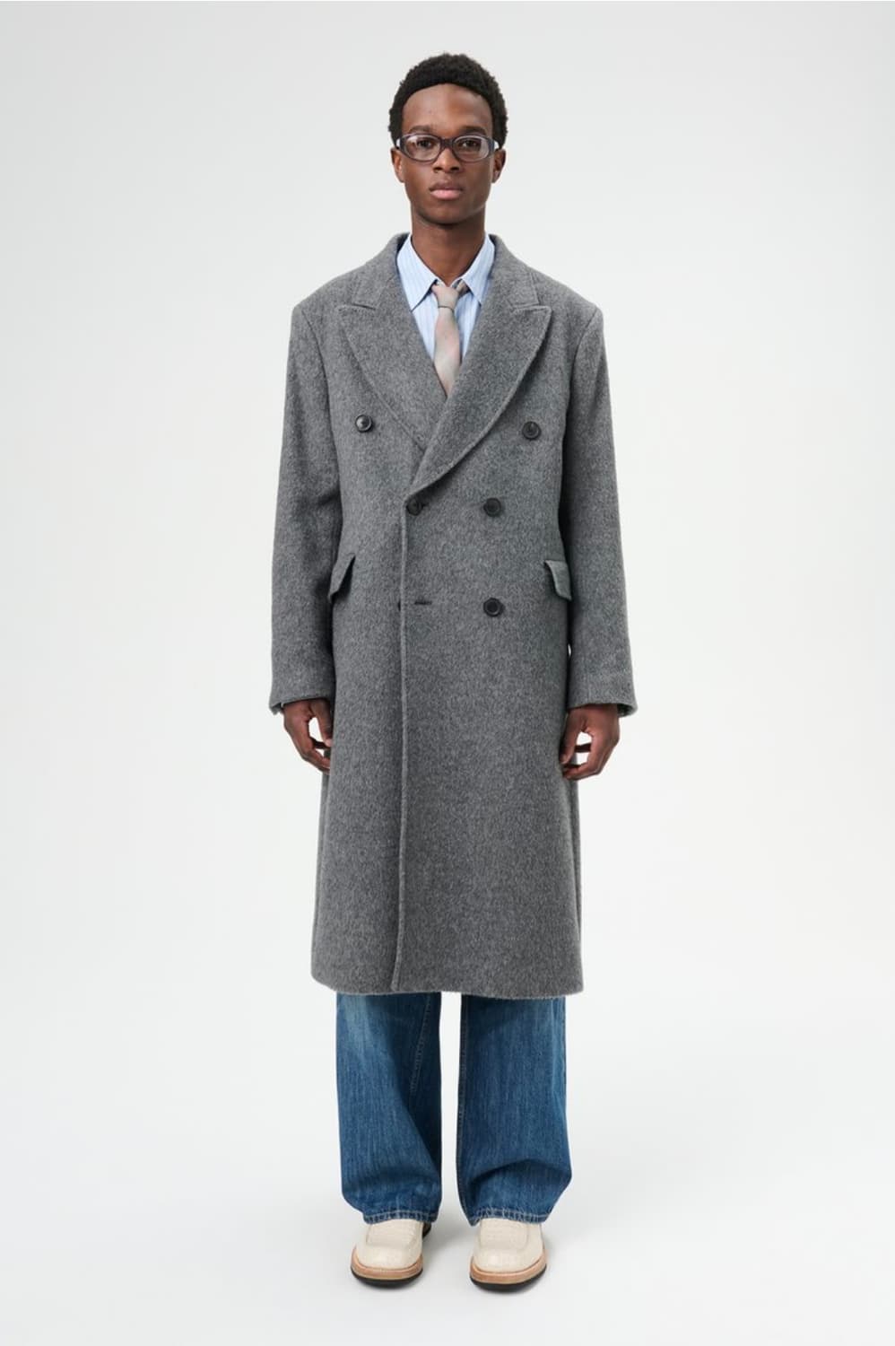 [46] 아워레가시 웨일 코트 헤어리 모헤어 아일랜드 그레이 상품이미지1