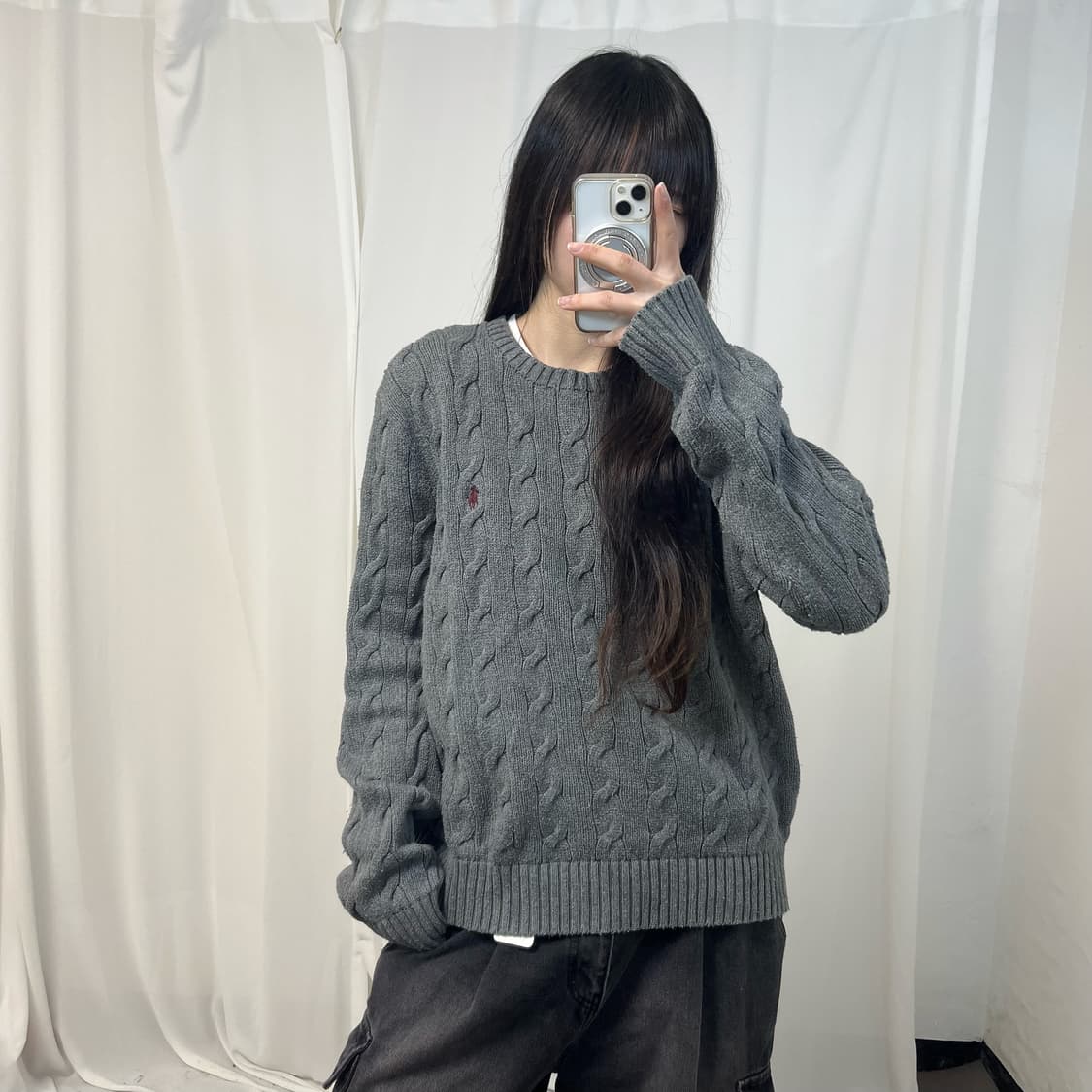 Polo Ralph Lauren grey cable knit 상품이미지1
