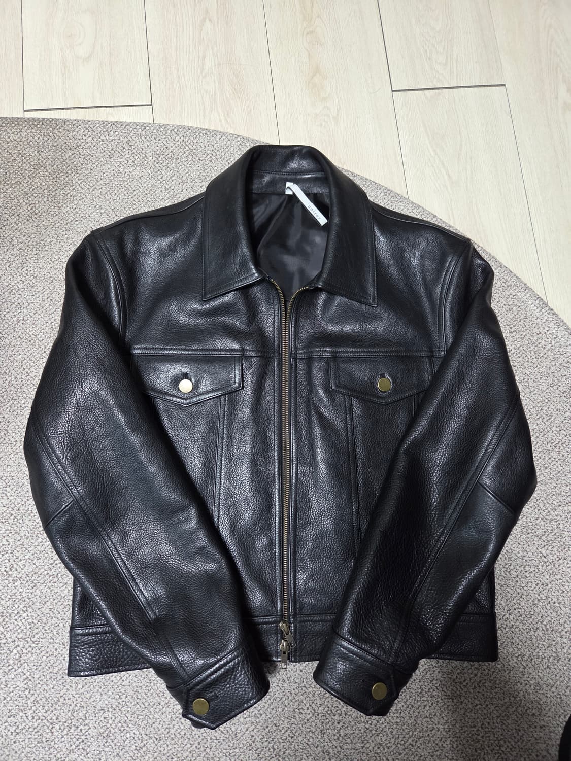 노이어 앤틱 카우 레더 트러커 자켓 50 상품이미지3