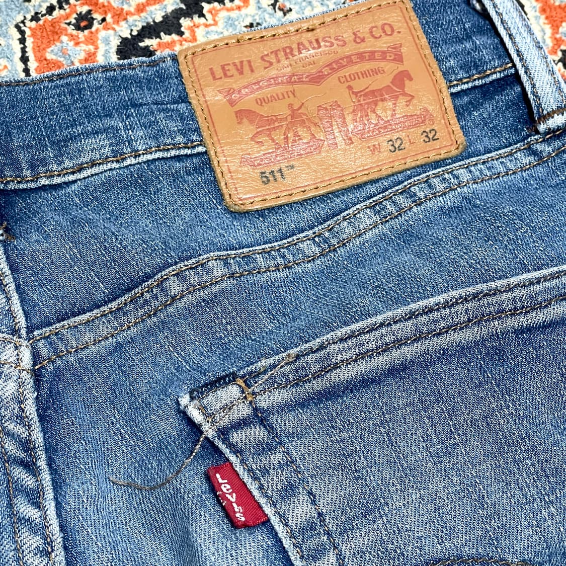 리바이스511 연청 데님팬츠 남성32/32 상품이미지7