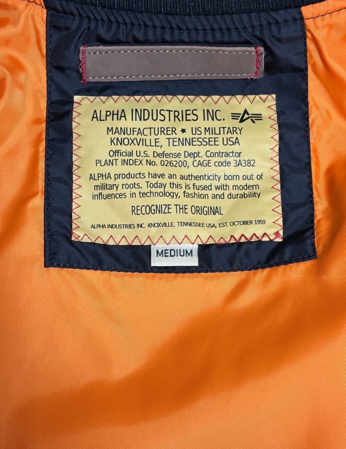 알파인더스트리 MA-1 M사이즈 상품이미지3