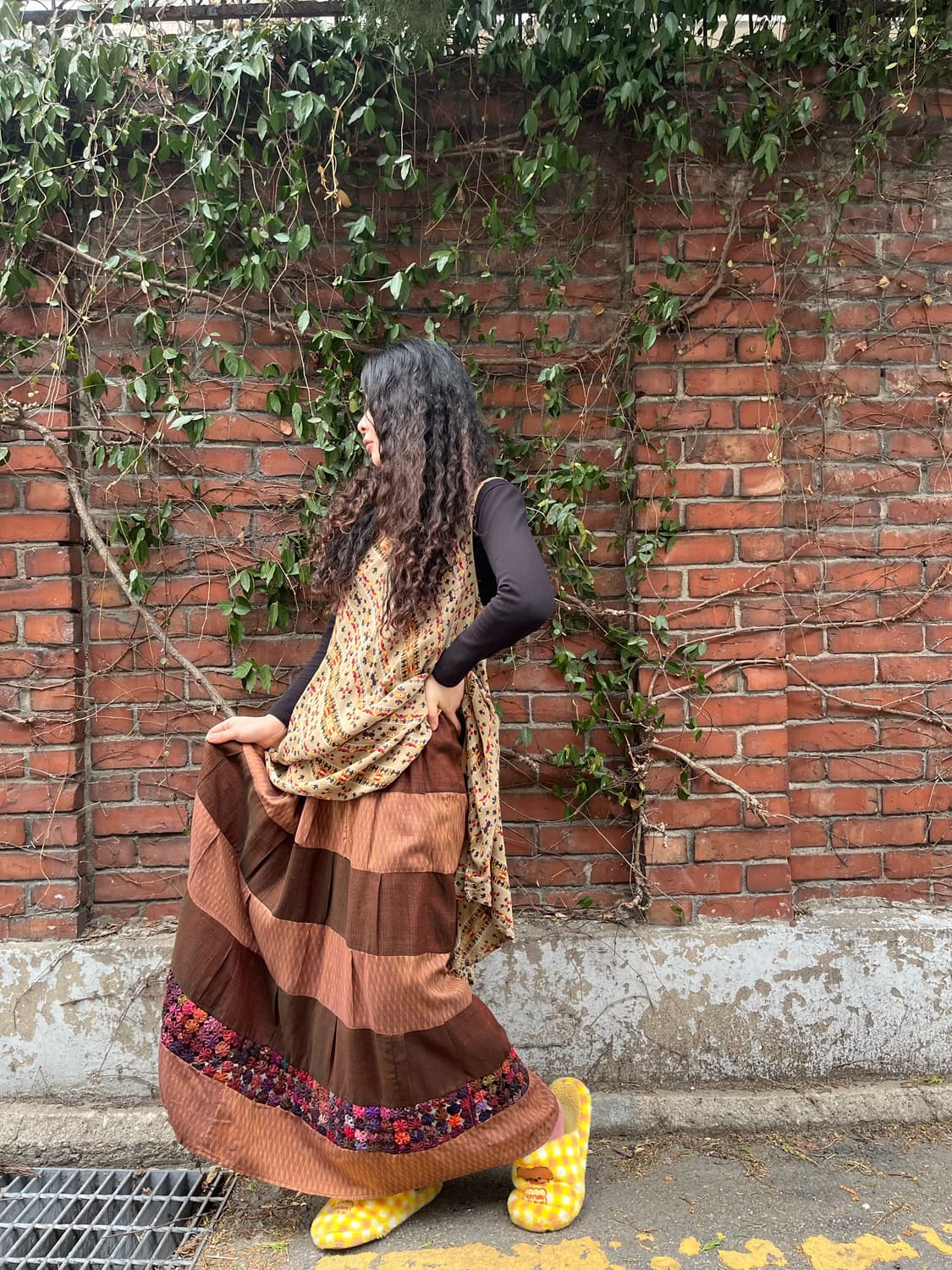 히피 패치 롱스커트 상품이미지3