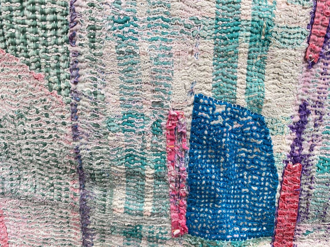 빈티지 칸타 퀼트 러그 블랭킷 인도 퀼트 보로 사시코 상품이미지6