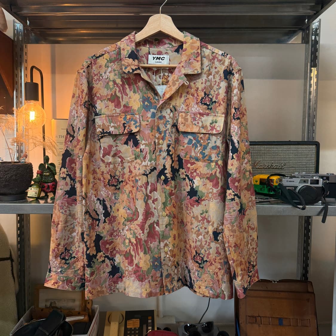 YMC 비스코스 혼방 플로럴 오픈 카라 셔츠 상품이미지1