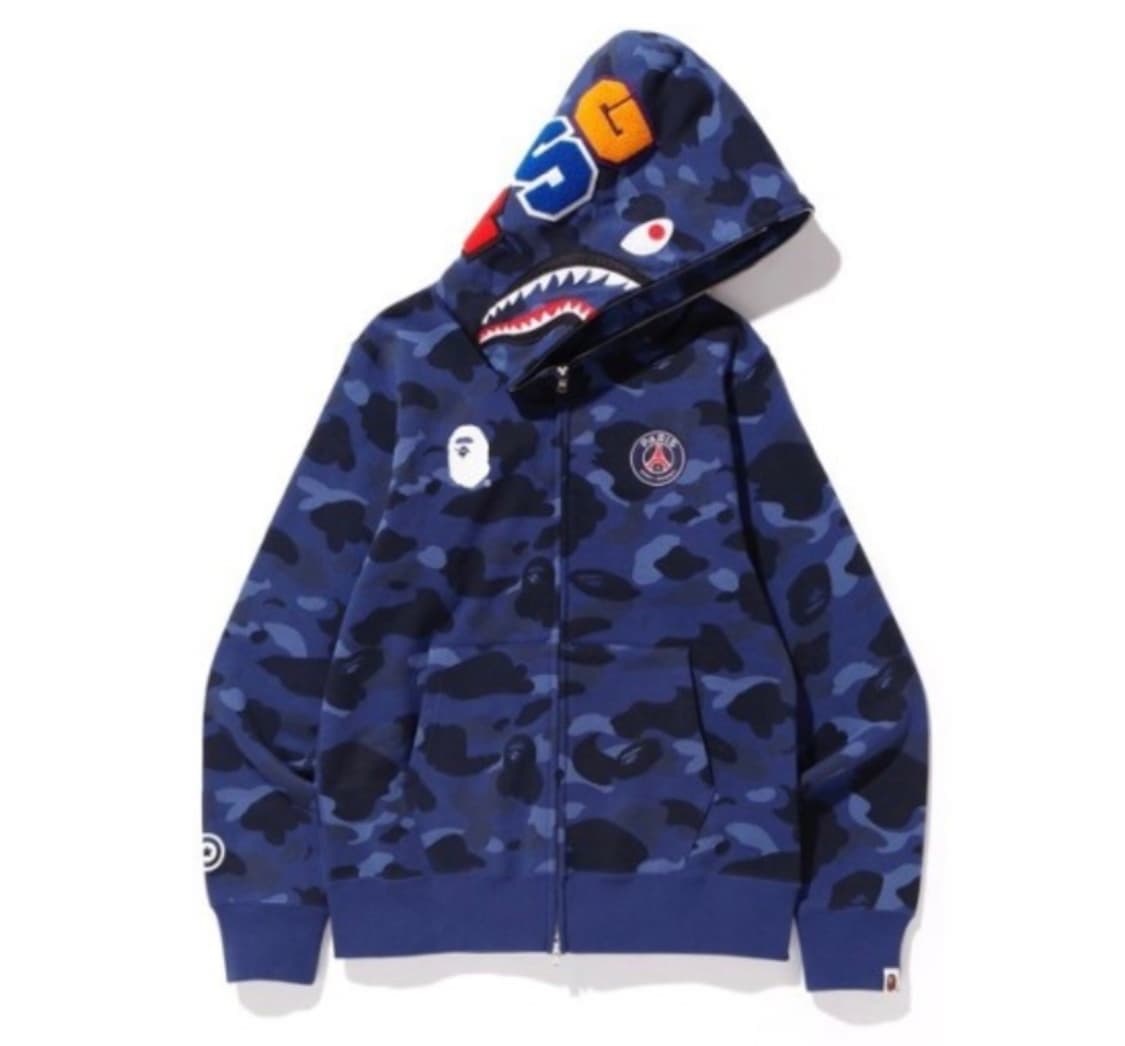 베이프 BAPE X 파리 생제르맹 PSG 청계 샤크 후드집업 후디 상품이미지1