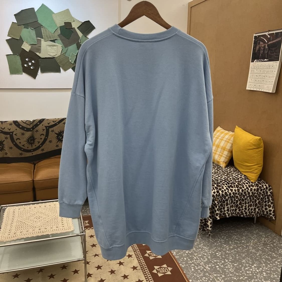 가니 빈티지 빅사이즈 파스텔 블루 약기모 맨투맨 S/M C09956 상품이미지4