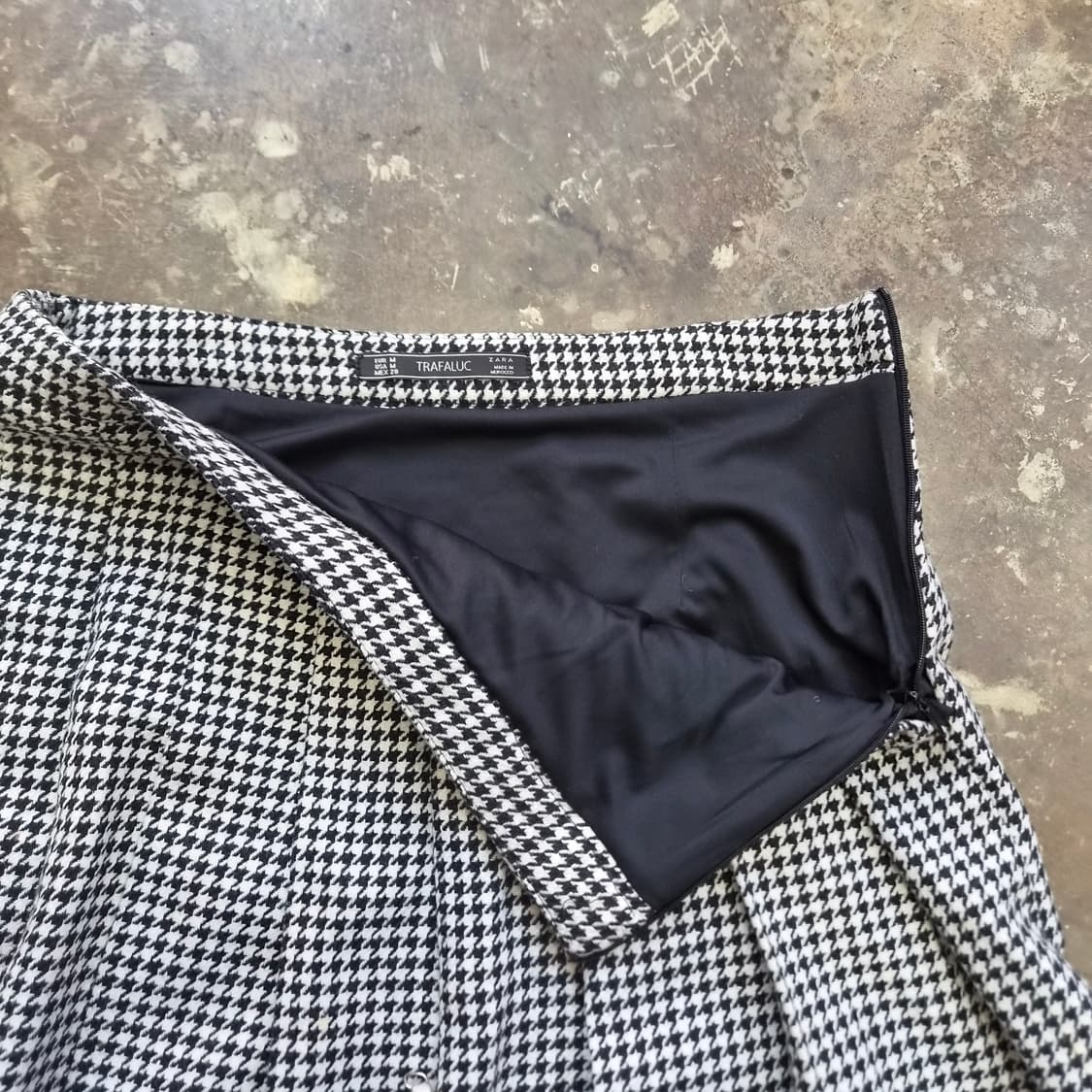 M) ZARA 자라 하운드투스 체크 플리츠 스커트 상품이미지3