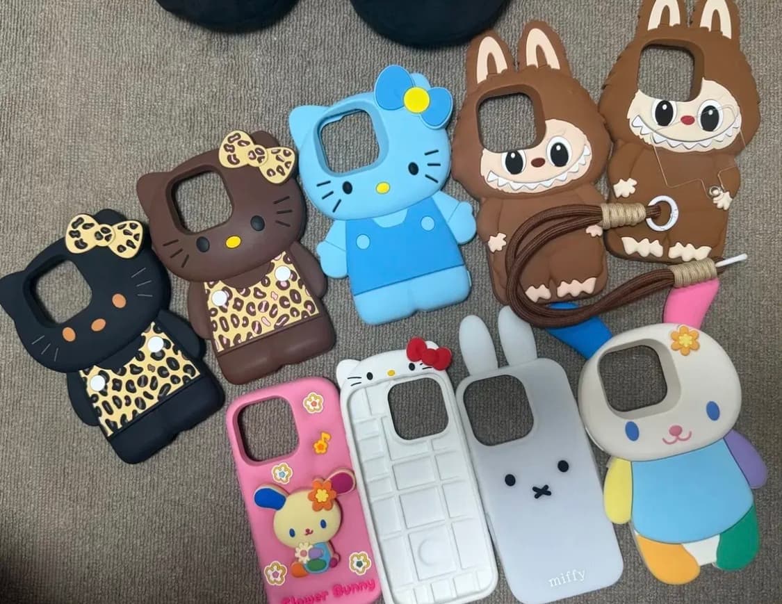 (9개)헬로키티 라부부 우사하나 미피  케이스 (아이폰16프로) 상품이미지1