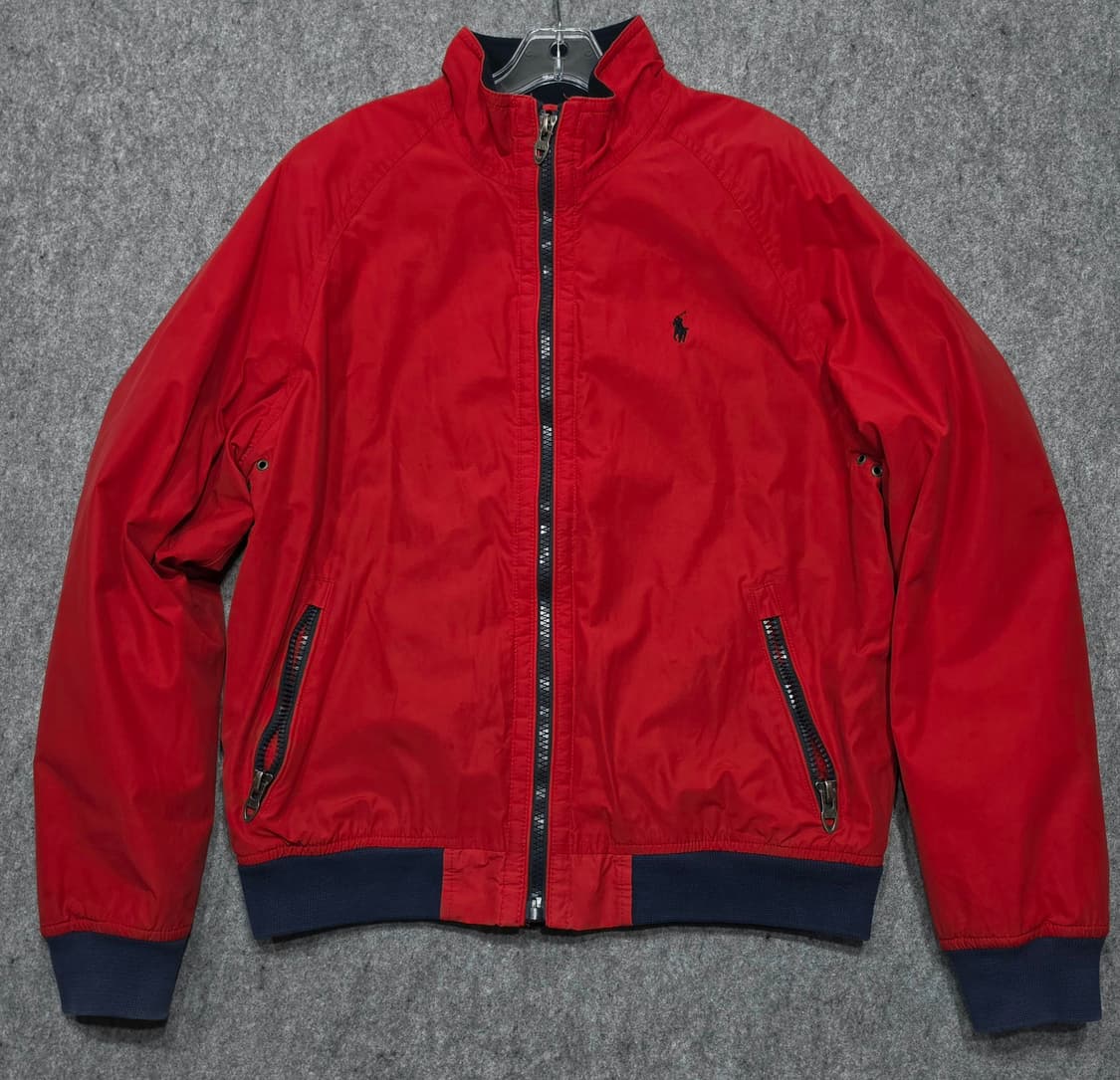 폴로 랄프로렌 빈티지 기모 코튼 나일론 쉘 블루종 자켓 L 상품이미지1