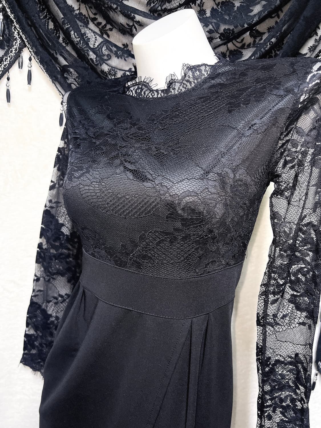 로맨틱고딕 고스로리 펑크 블랙 레이스 시스루 원피스 파티드레스 연말 핀터 상품이미지6