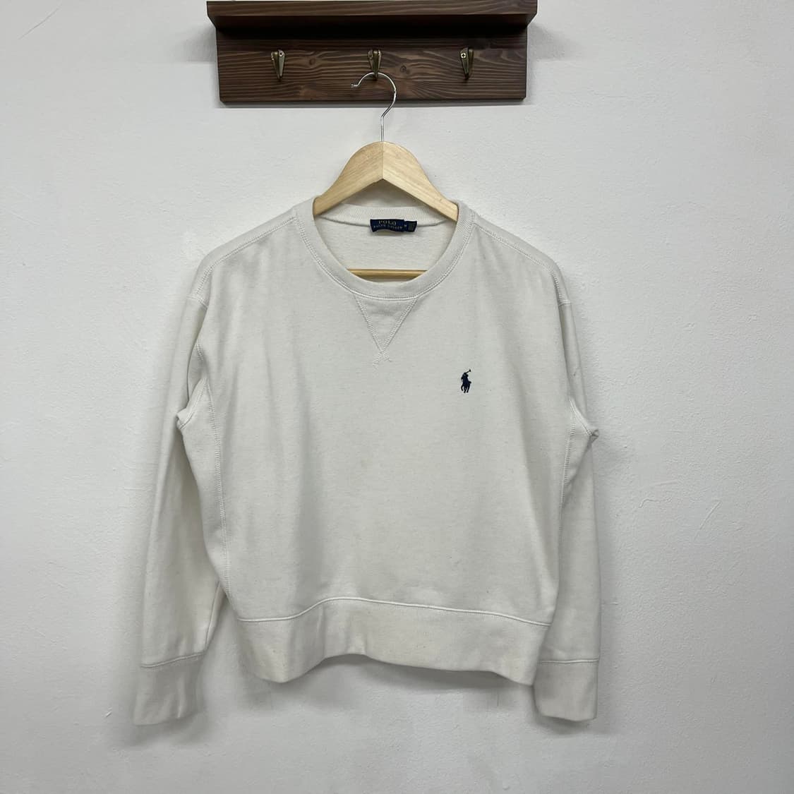 폴로 랄프로렌 화이트 신형 라벨 스웻 셔츠 맨투맨(M) 상품이미지3