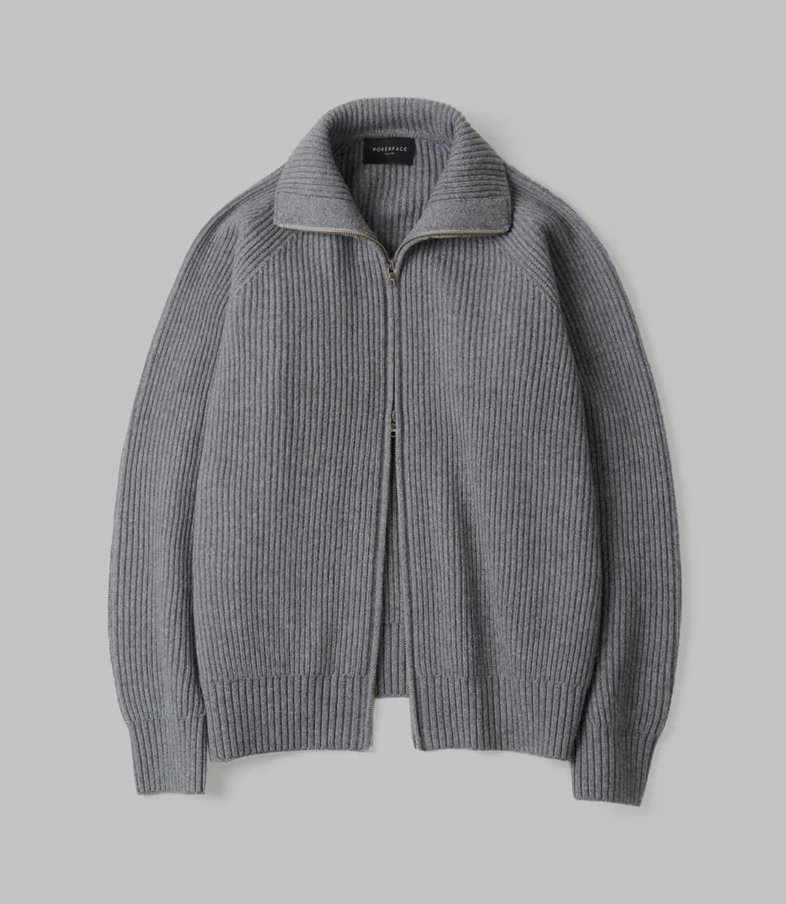 포커페이스 풀 집업 스웨터 그레이 50 상품이미지1