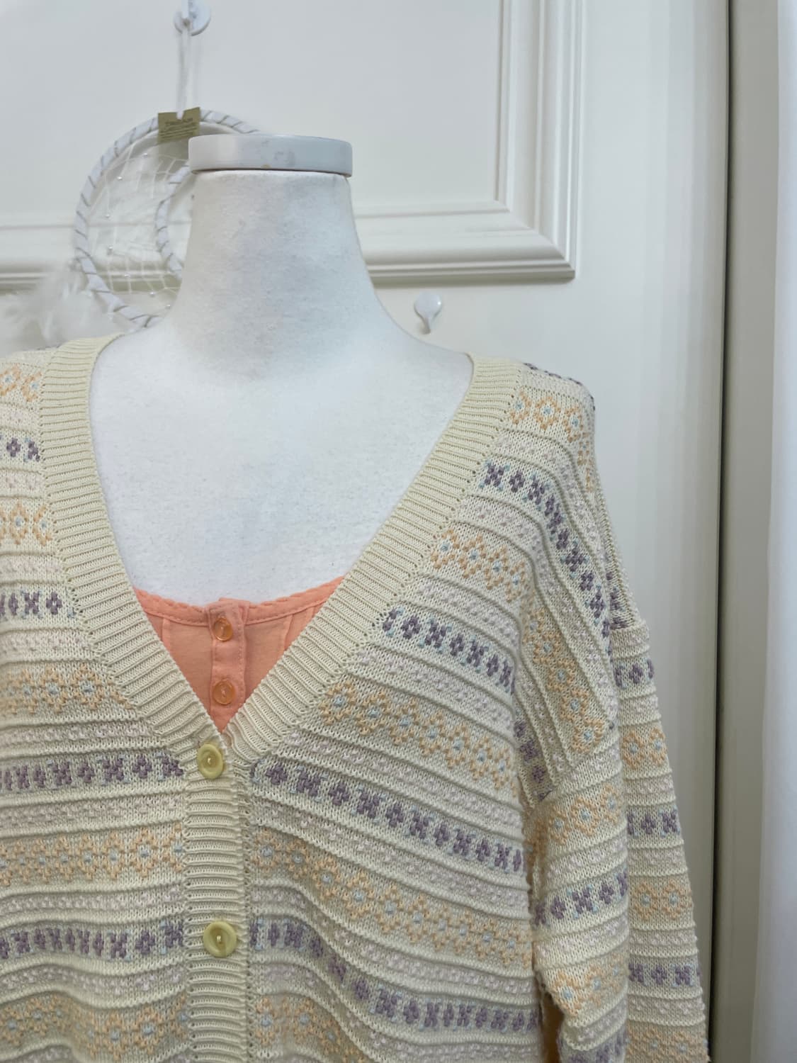 butter pastel embroidery v-neck loose ca 상품이미지5