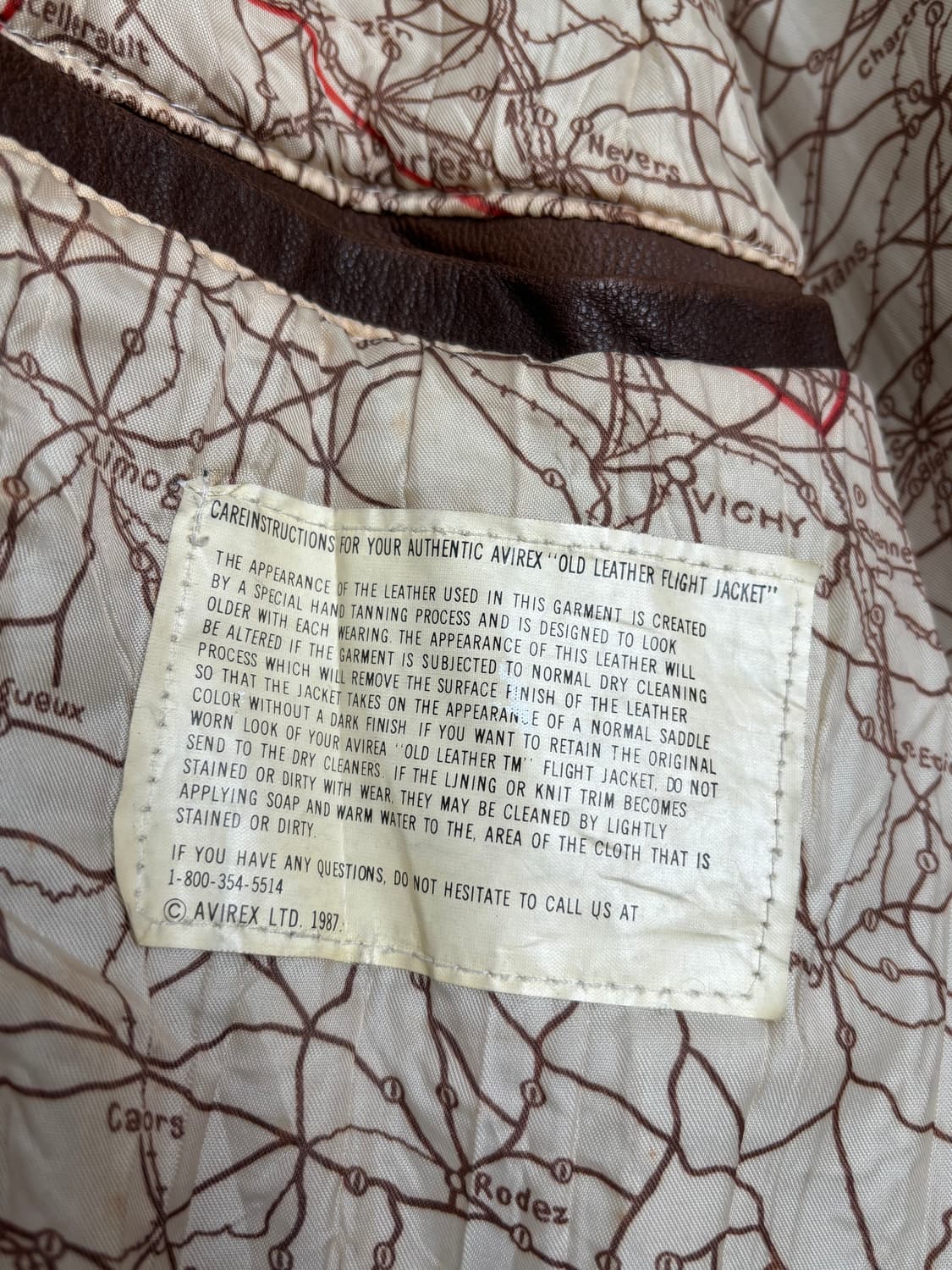 Avirex 아비렉스 80s A-2 브라운 레더 자켓 상품이미지6