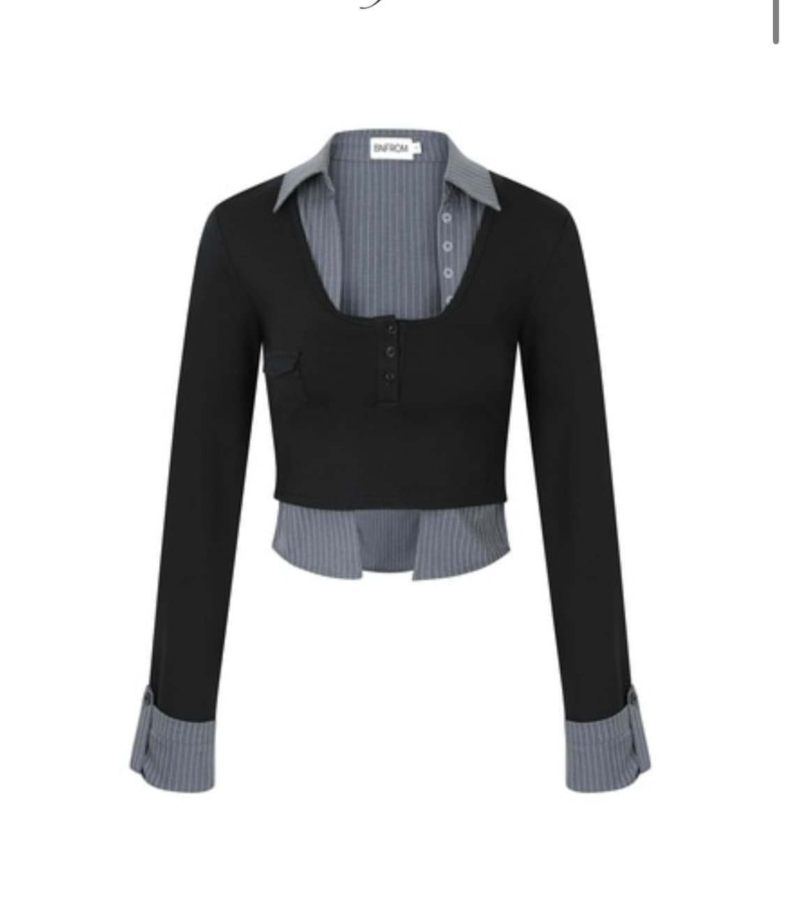 비엔프롬/ LAYERED SHIRT SLEEVE [BLACK] 상품이미지1