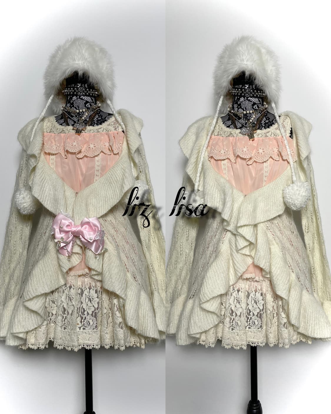 LIZ LISA 리즈리사 화이트 프릴 니트 가디건 상품이미지1