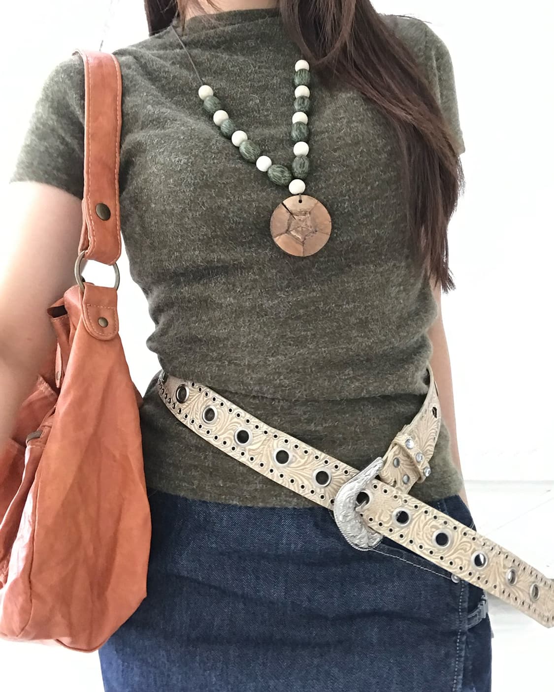 olive half sleeve knit 상품이미지1