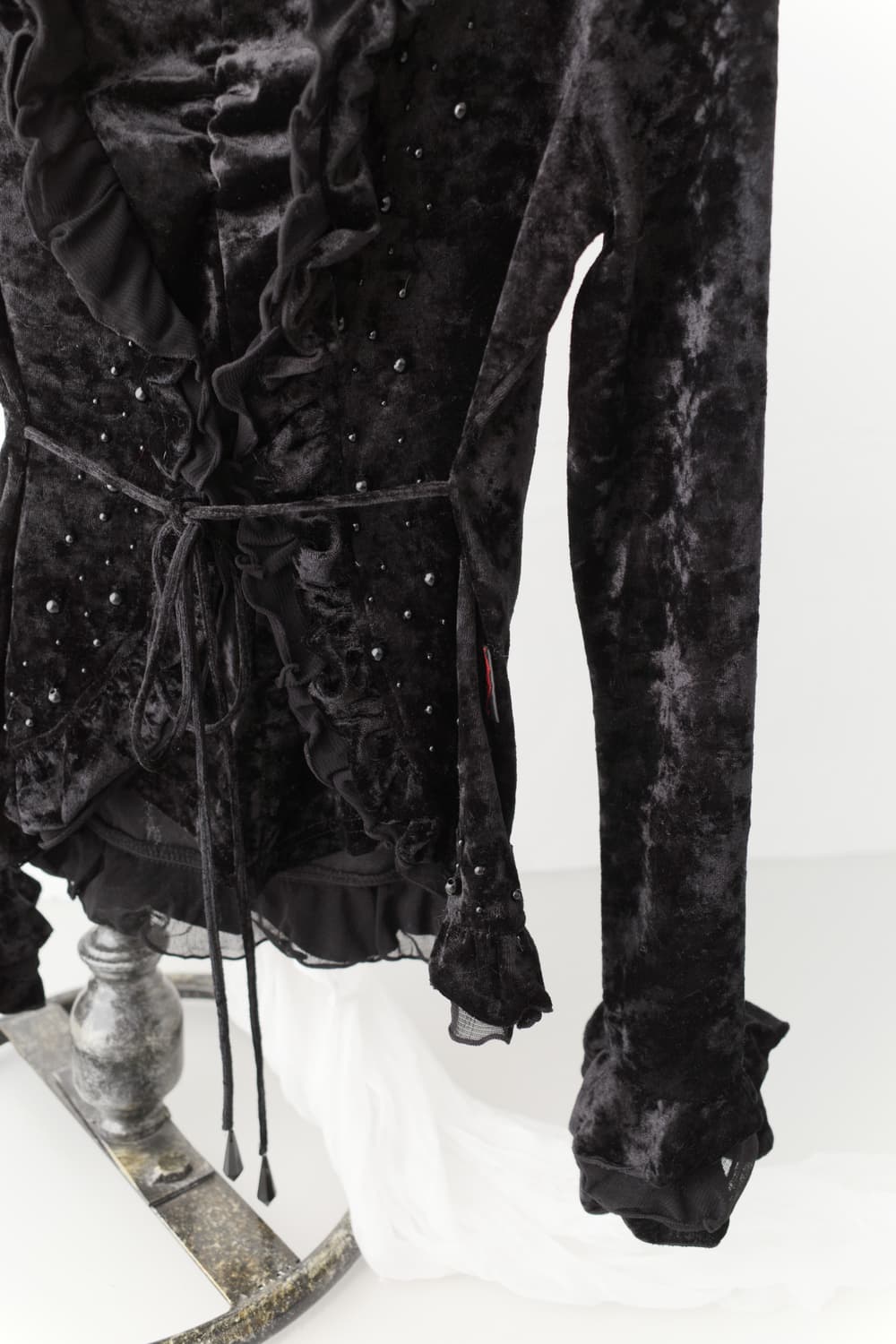 ozz on) beads velvet frill long sleeve 상품이미지3