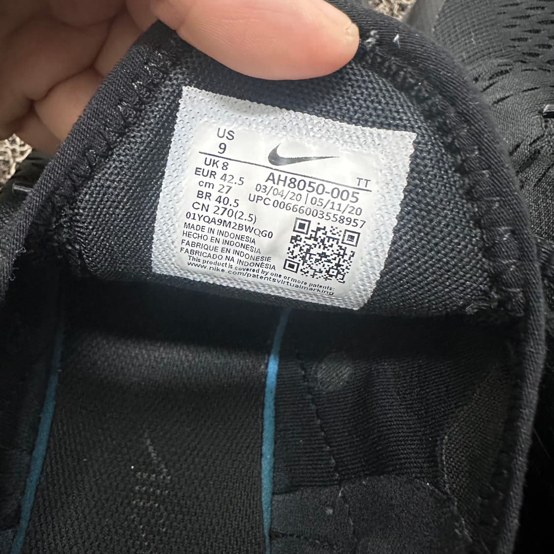 NIKE 나이키 에어맥스 270 올블랙 운동화 270사이즈 상품이미지6
