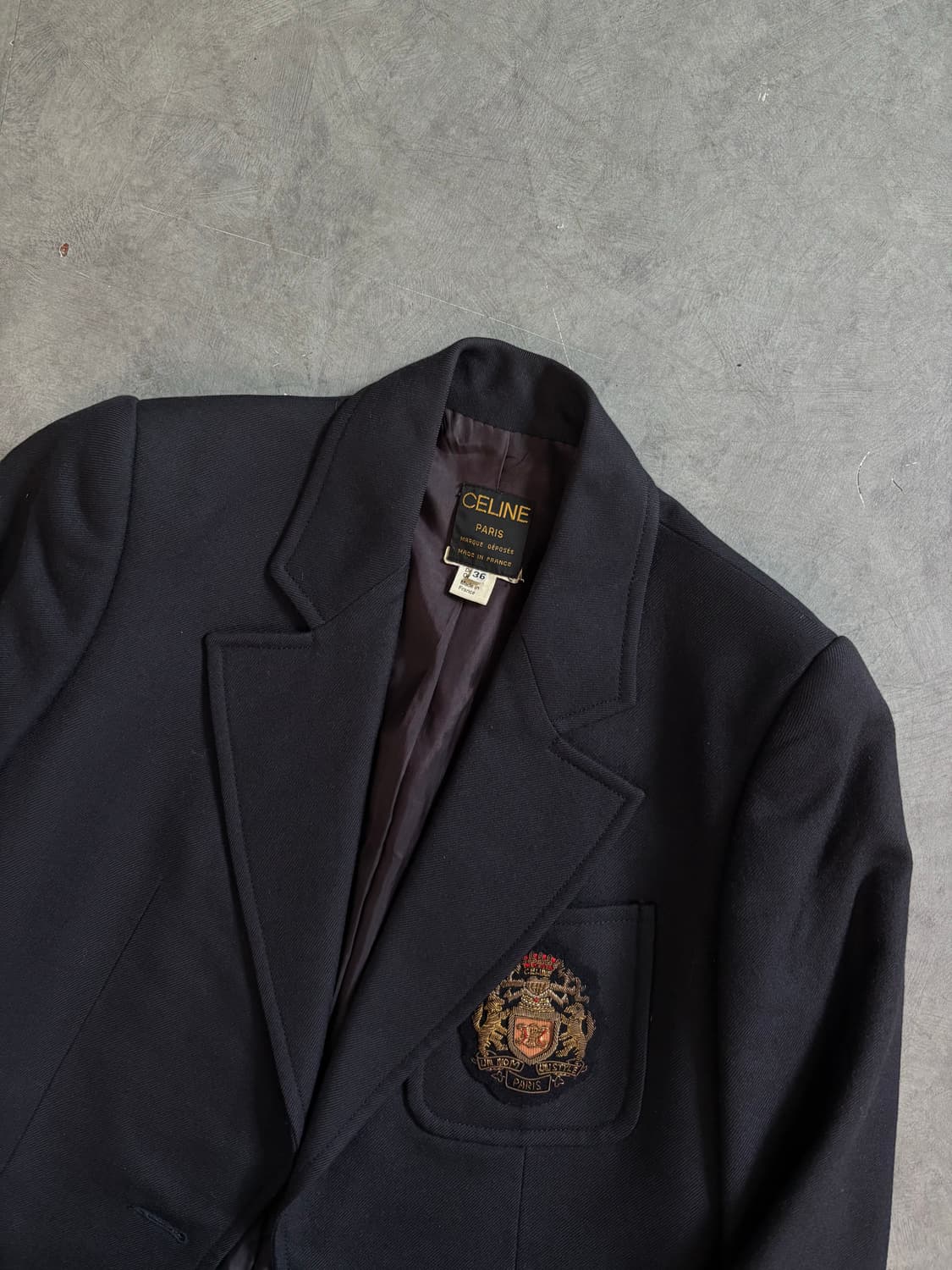 Celine 올드 셀린 네이비 와펜 로고 블레이저 상품이미지3