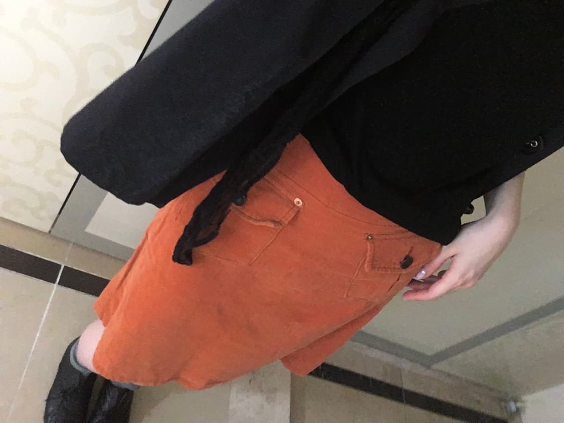 Vintage orange A-line pocket skirt 상품이미지2