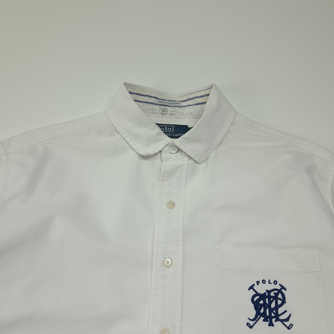 CL461 XL 폴로 90s 코튼 모노그램 화이트 옥스포드 셔츠 남방 상품이미지2