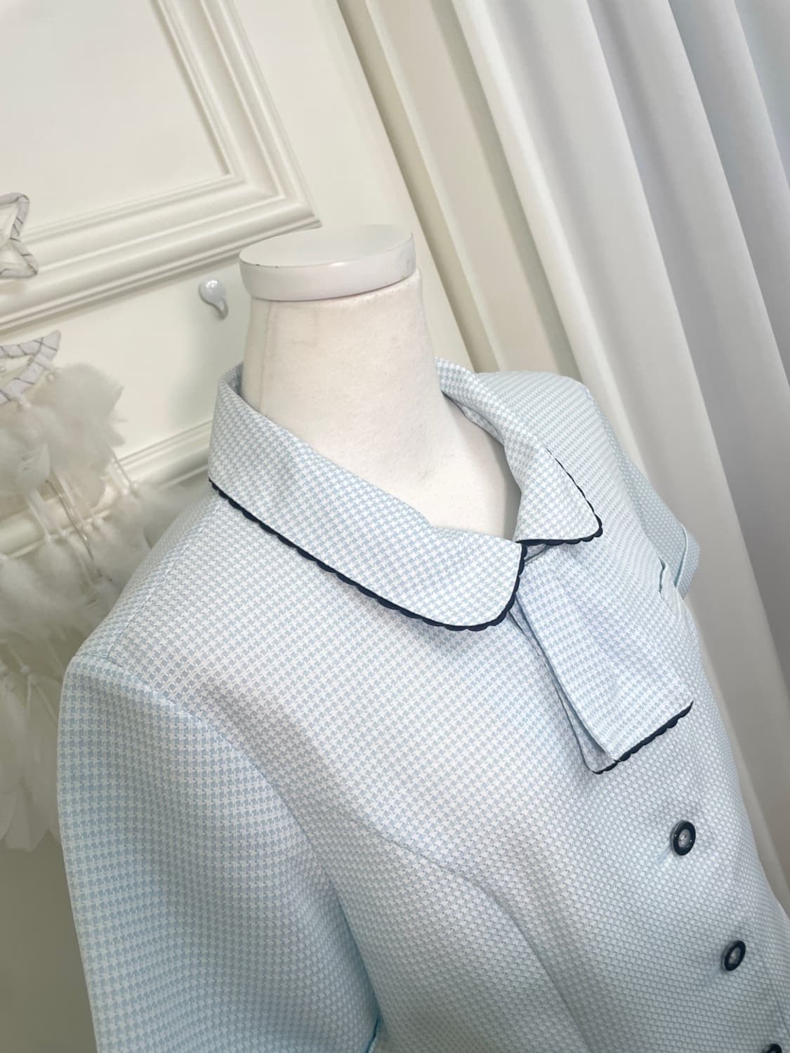 sky blue tweed handkerchief summer jacke 상품이미지7