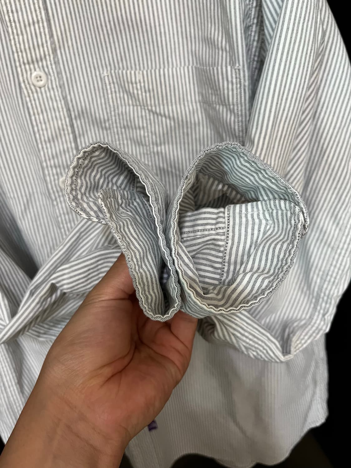 노스페이스 퍼플 라벨 스트라이프 버튼다운 필드 셔츠 아스팔트 그레이 상품이미지8