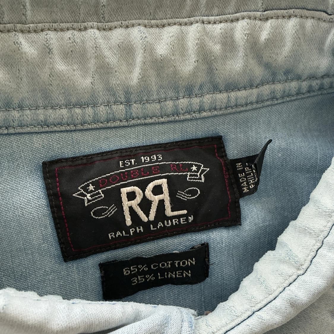 RRL 더블알엘 워시드 데님 웨스턴 셔츠 연청 상품이미지3