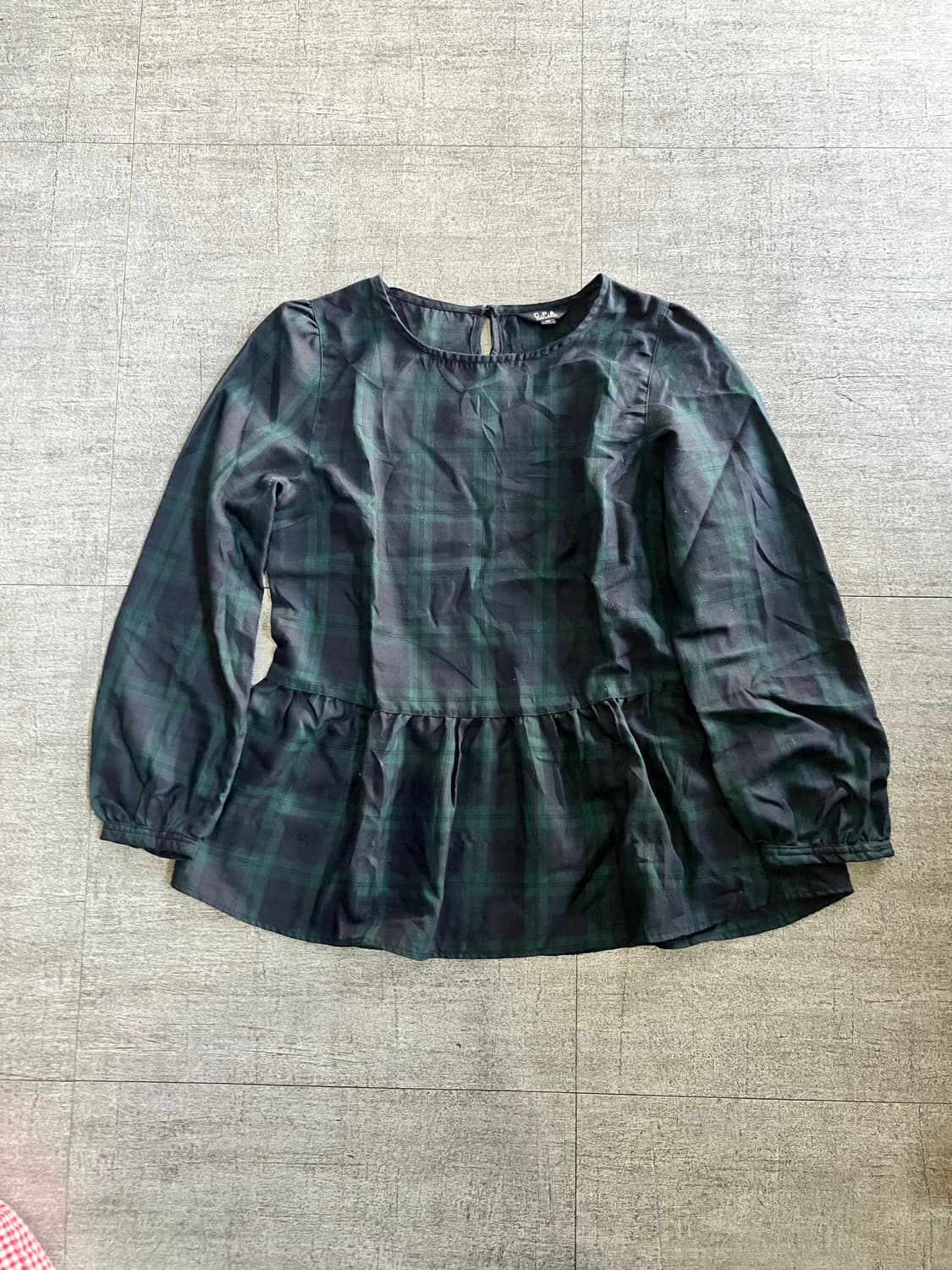 일본빈티지 Cpa 하구미모리걸 페어리 퍼퓰럼 타탄체크블라우스 코이세이오 상품이미지1