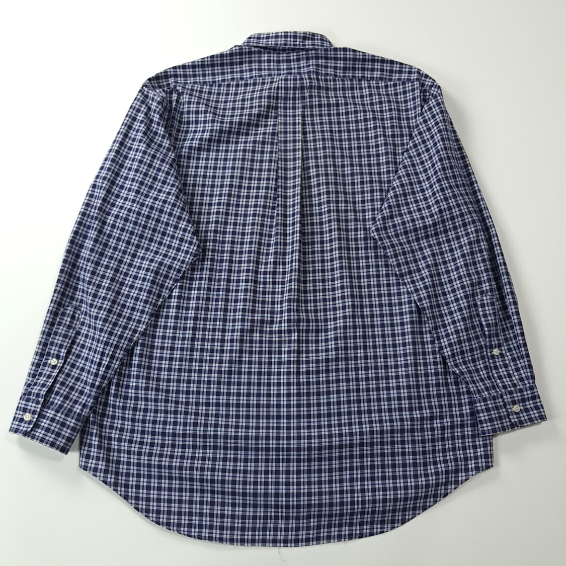 CK271 L 폴로 90s 홍콩판 네이비 스몰 타탄체크 셔츠 남방 상품이미지6