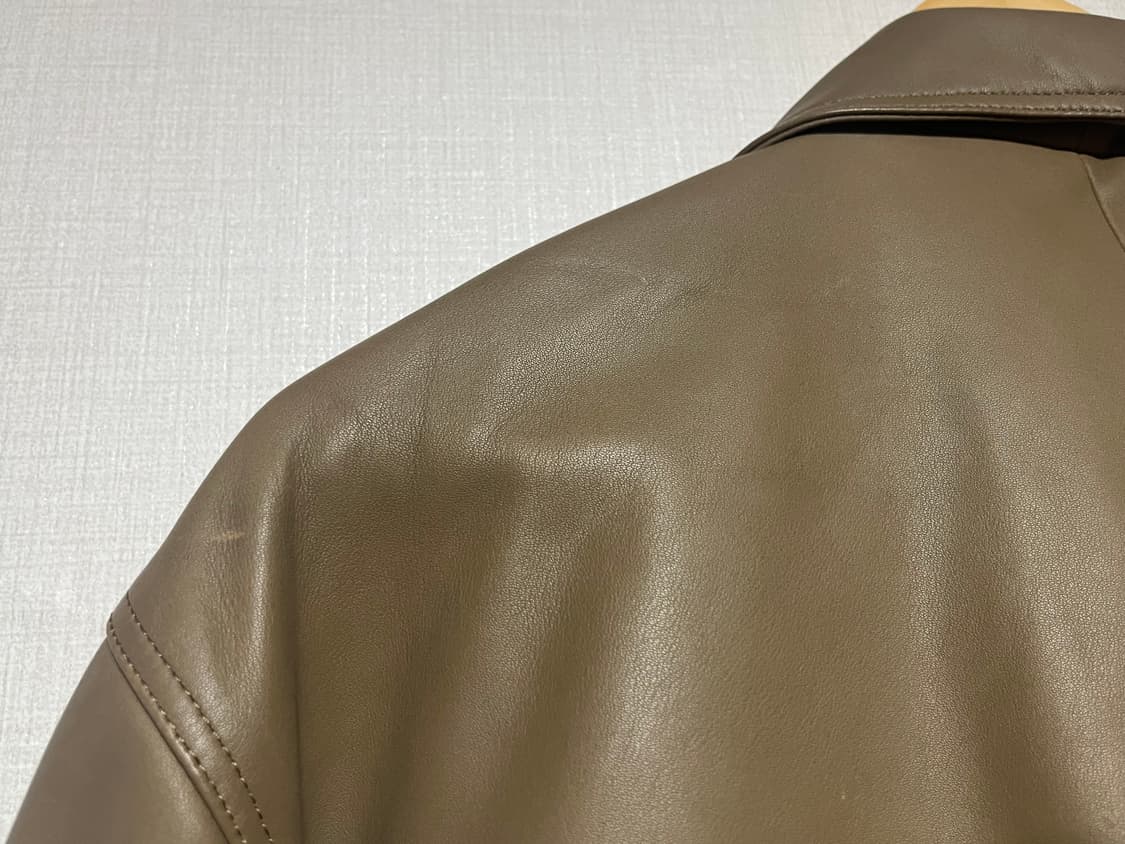 선플라워 90s 레더 봄버 베이지브라운 상품이미지6