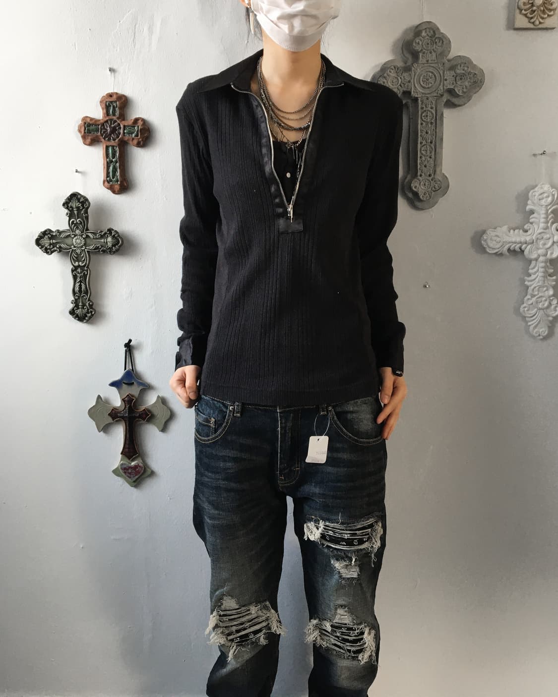 Ribbed pk sleeve 상품이미지1