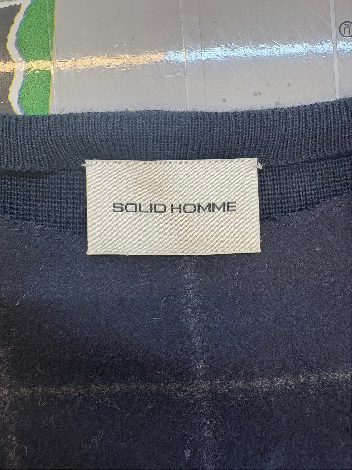 솔리드옴므 체크 패널 니트 상품이미지6