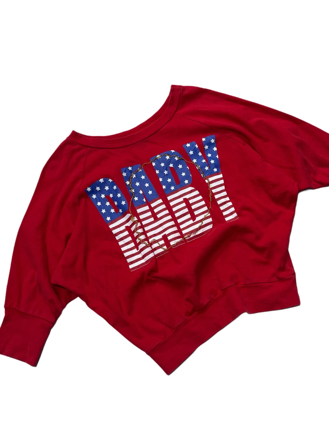 Y2K 성조기 BABY 로고 레터링 돌먼 탑 상품이미지2