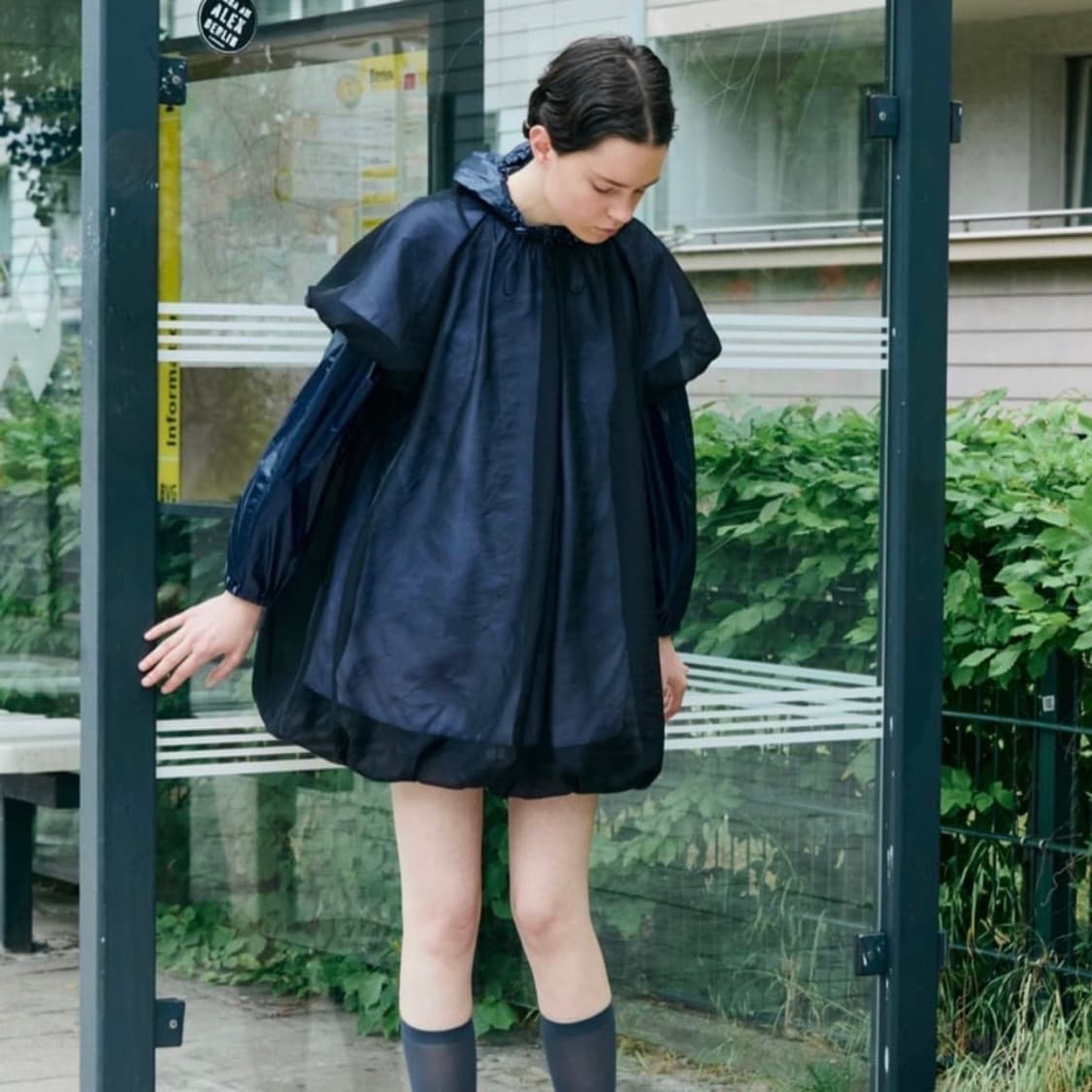 COSMOSS volume mini dress (sheer black) 상품이미지4