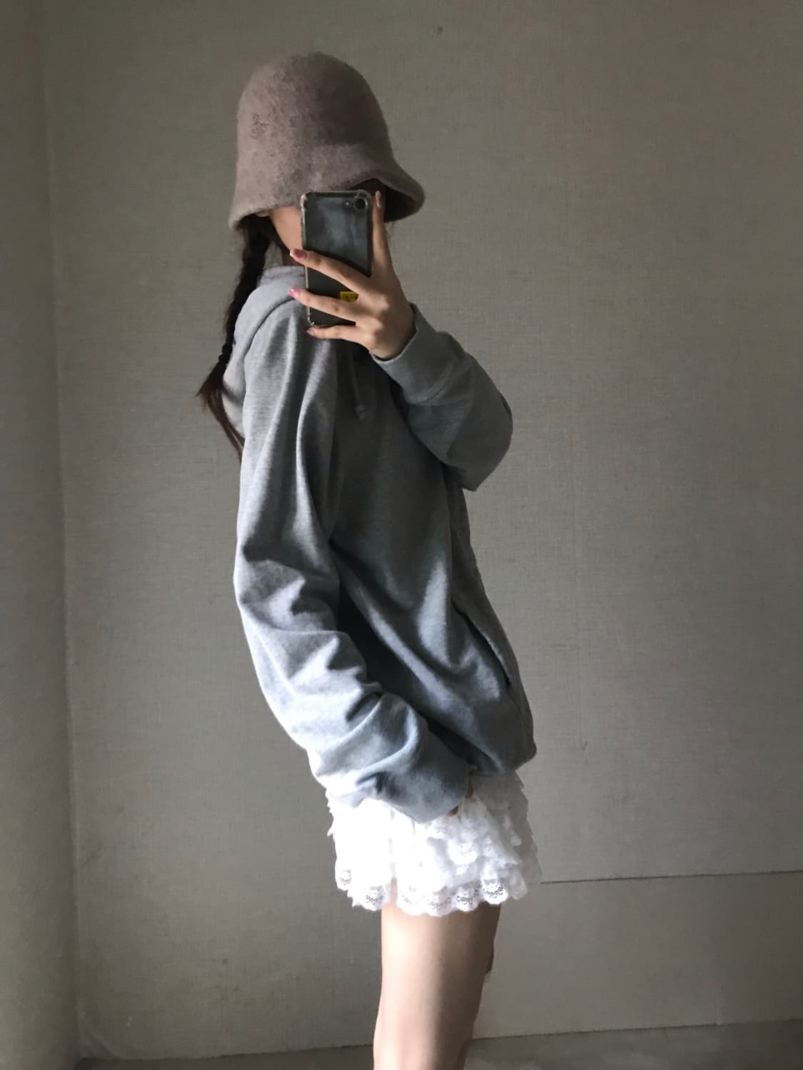 아베크롬비 그레이 오버핏 후드집업 상품이미지2