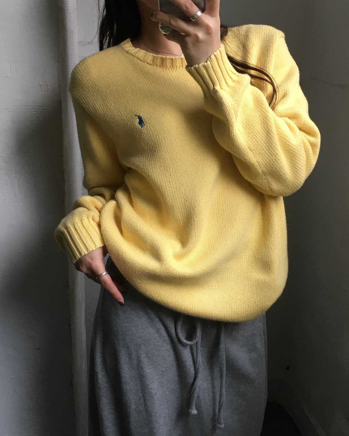 Polo 폴로 랄프로렌 옐로우컬러 코튼 라운드넥 니트 상품이미지1