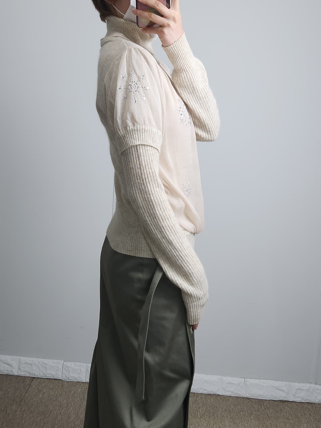 눈꽃 레이어드 니트탑 상품이미지3