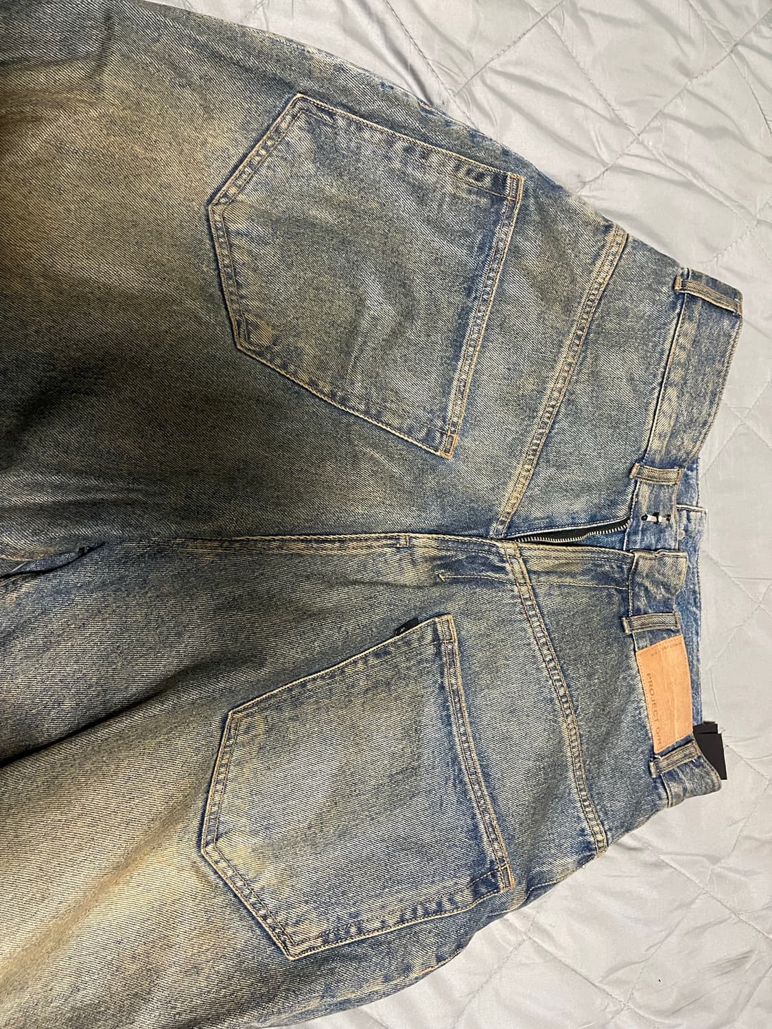 [2]프로젝트GR 코티드 백워드 데님팬츠 블루 상품이미지2