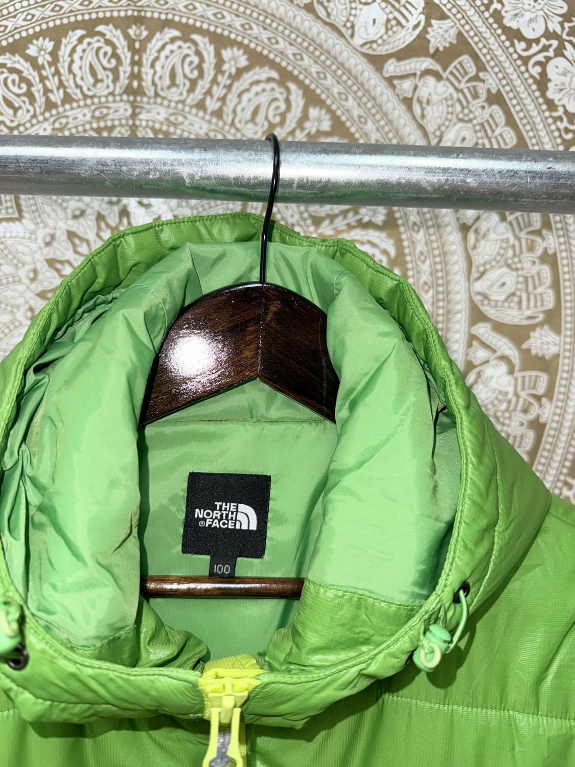 노스페이스 라임 배색 패딩  상품이미지5