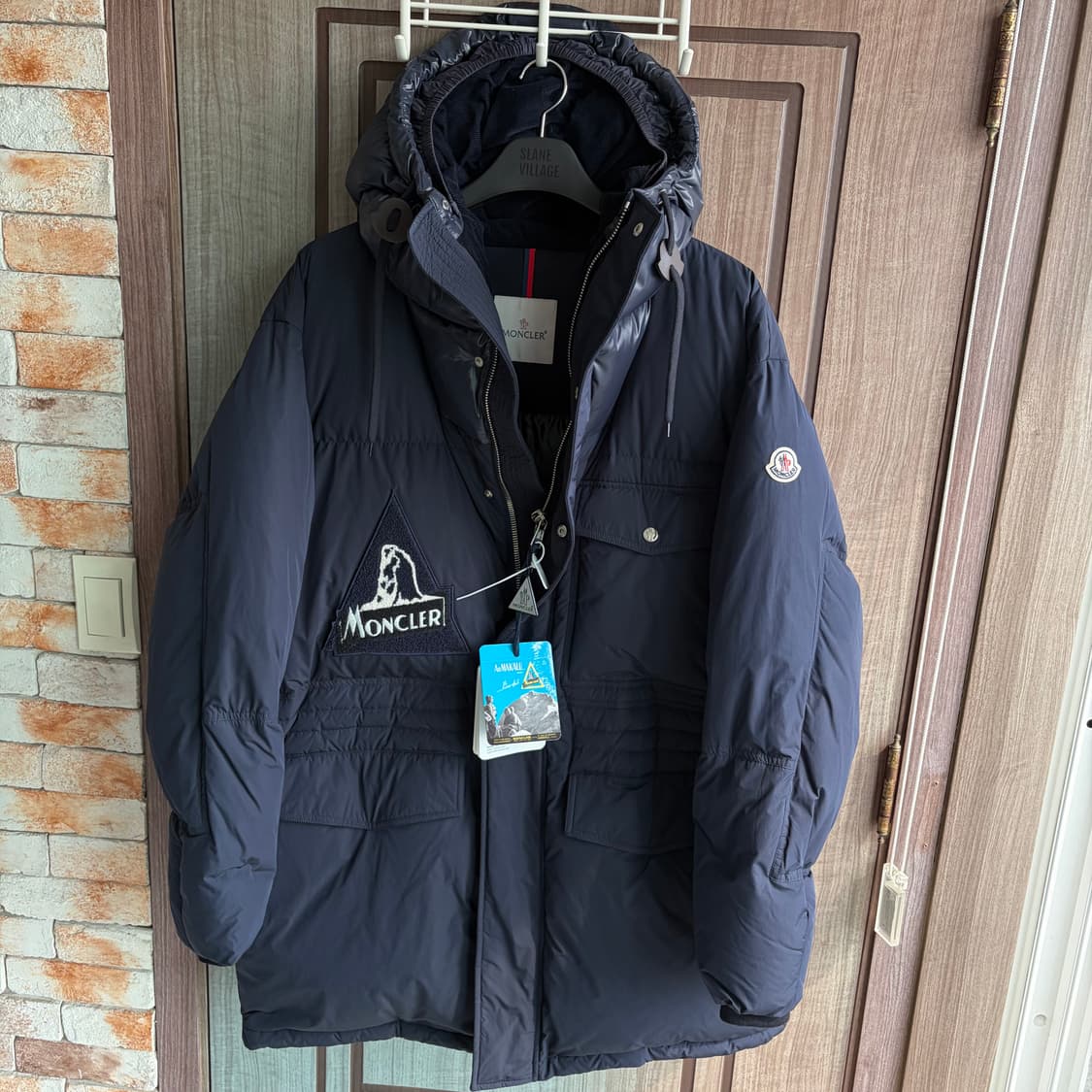 새상품[6]몽클레어 데디온 로고 패딩 네이비 상품이미지2