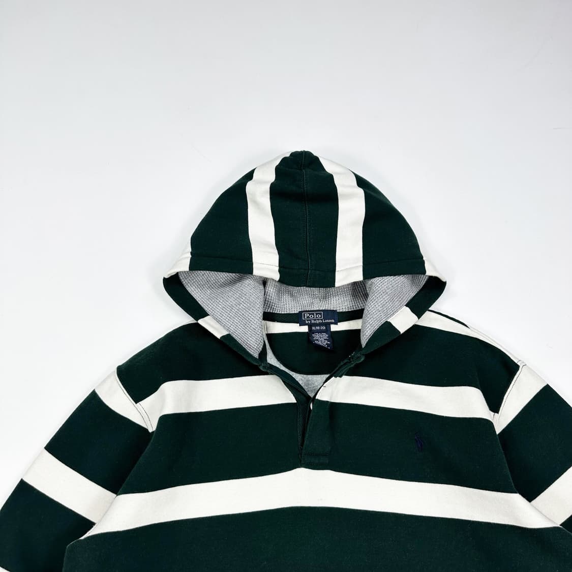 폴로 랄프로렌 포니 보이즈 스트라이프 럭비 후드티 (실측 M) 상품이미지1