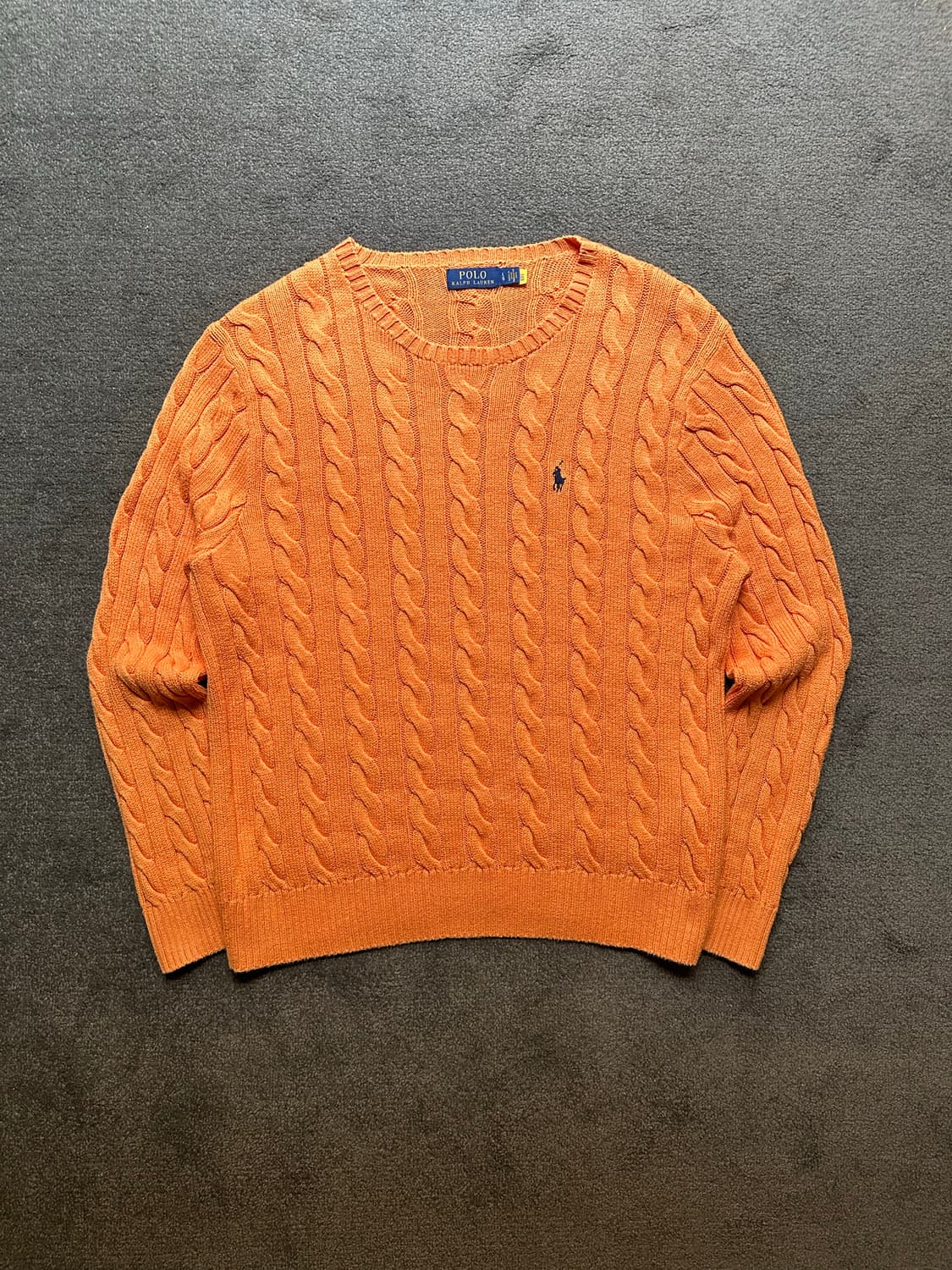 폴로 랄프로렌 오렌지 케이블 니트 L 상품이미지1