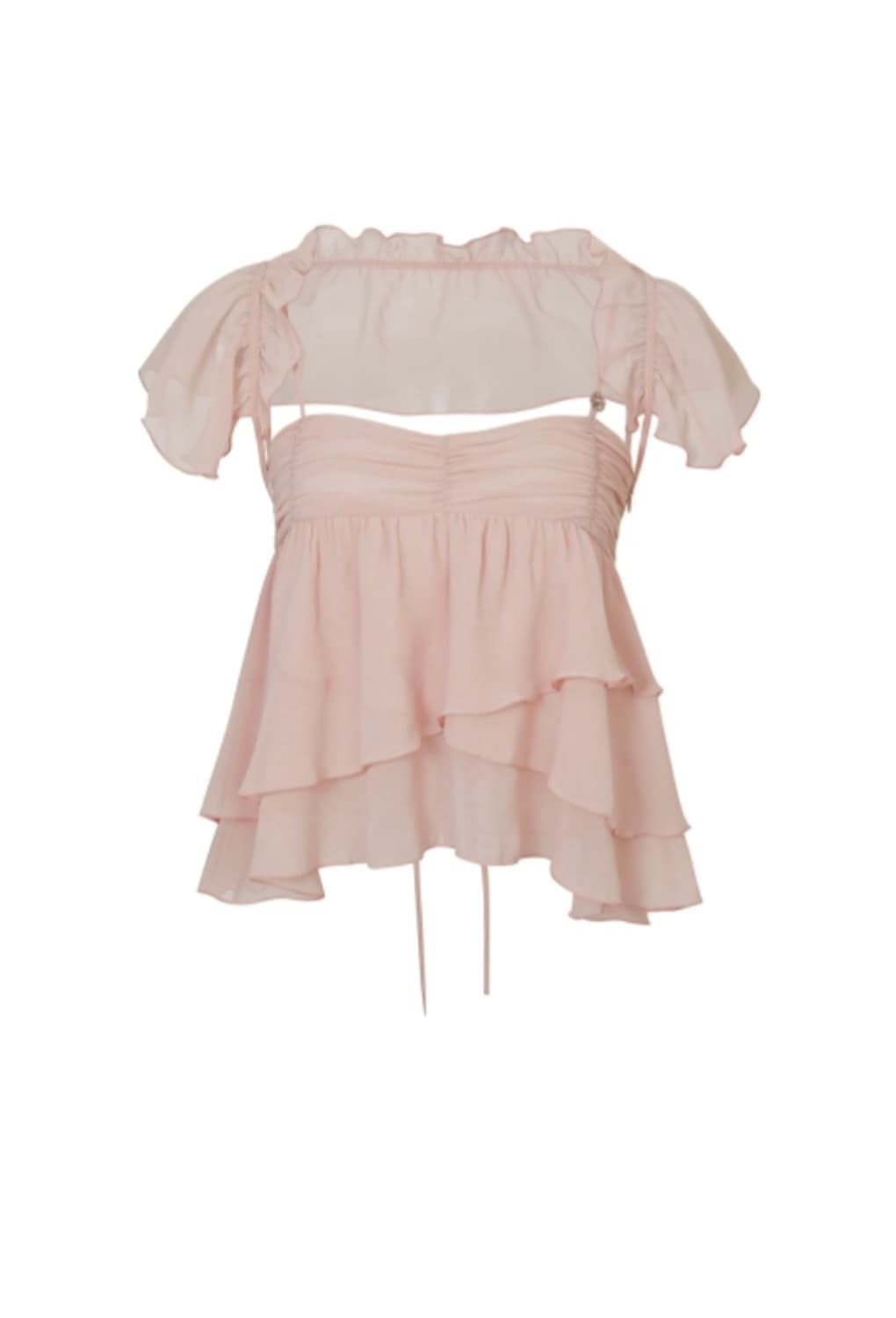 페인오어플레져 ELLA CAPE BLOUSE PINK 상품이미지2