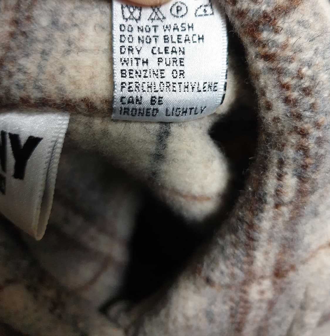 DKNY 오버핏 혜비 울 체크셔츠 브라운 (S) 상품이미지5